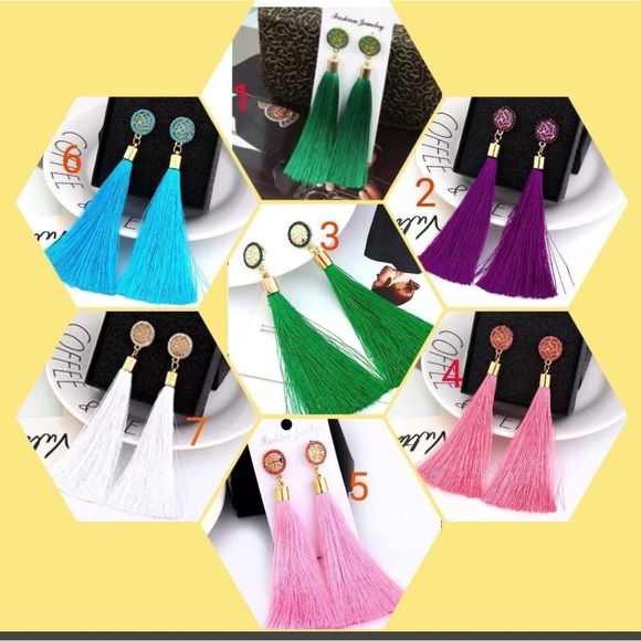 Women Bohemian Crystal Long TasselEarrings - Picture 1 of 13